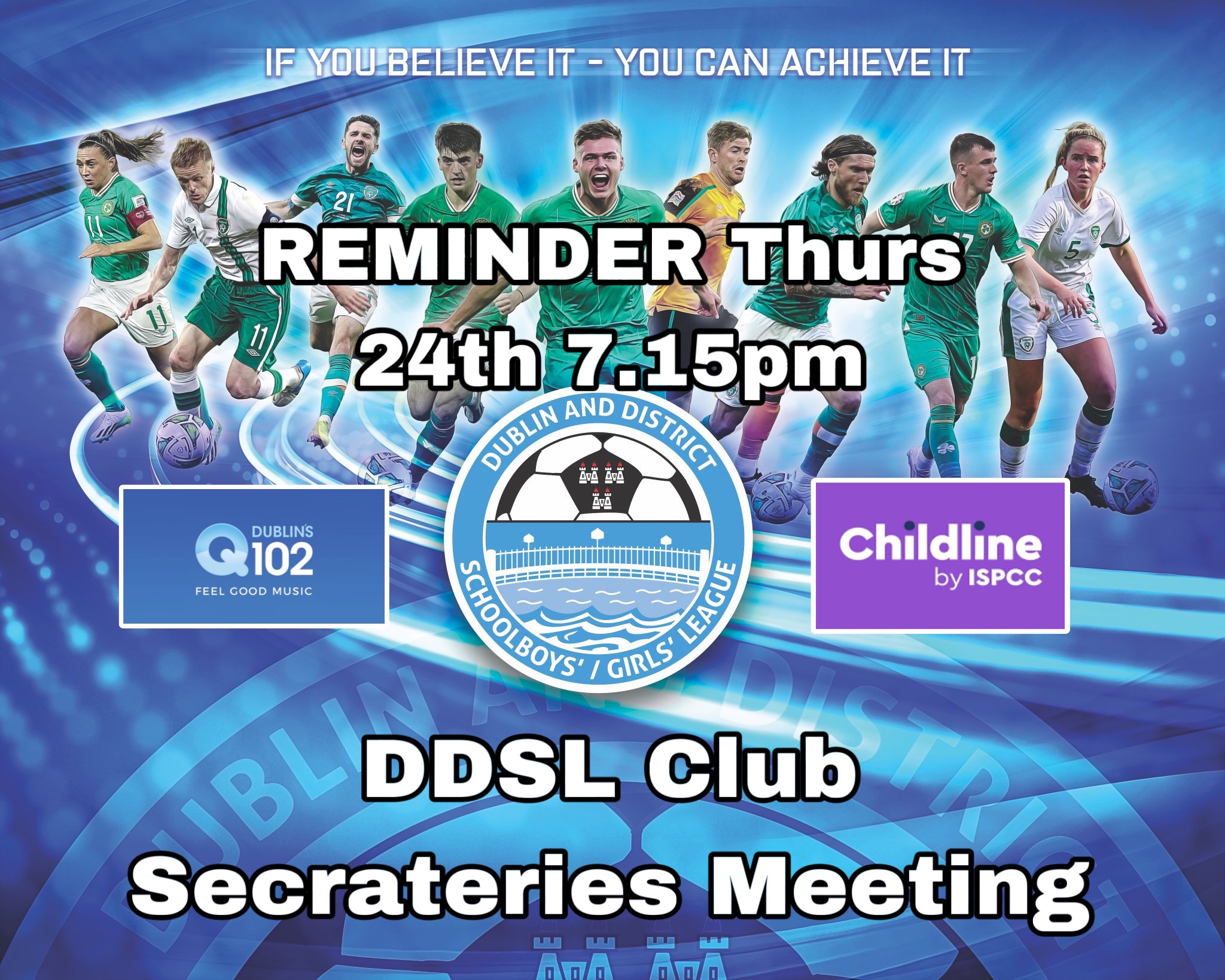 Reminder - Club Secretary Meeting Thurs 24th 715pm